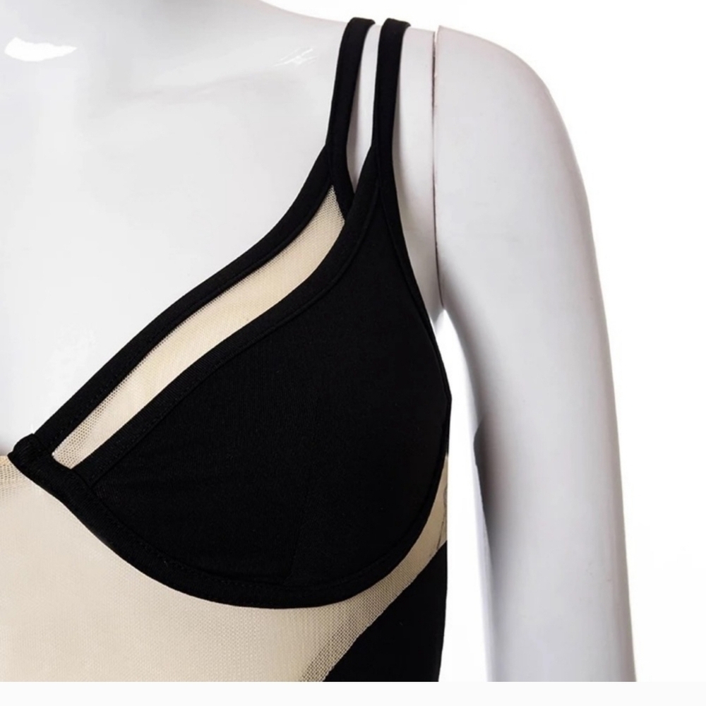 Sexy Translucent Patchwork Swimsuit Bodysuit - Picture 7 of 8